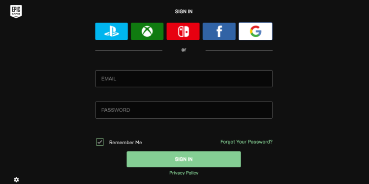 Epic Games Login