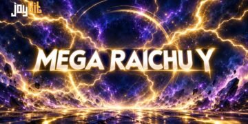 Mega Raichu Y showing its pointed head fur and lightning-shaped tail in Pokémon Legends: Z-A Mega Dimension.