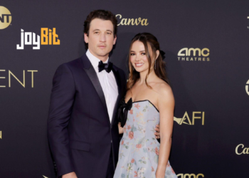 Miles Teller and Keleigh Teller at a public event together